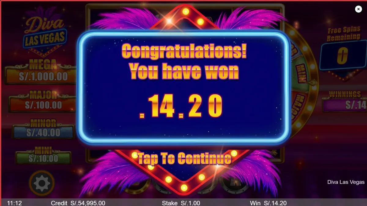 Tampilan visual slot Diva Las Vegas dengan latar belakang neon dan roda bonus emas.